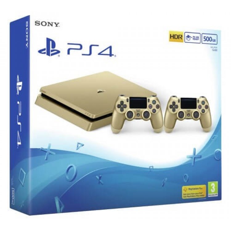  PlayStation 4 Slim Gold 500GB with 2 Controllers - R2 - CUH 2016A